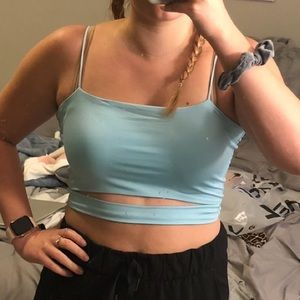 Light blue crop top tank top size small from shein